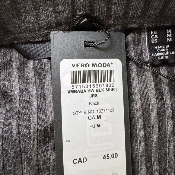 Vero Moda Rib Pencil Skirt Slim Fit Dark GRAY Size Medium Style 10271420 - Picture 4 of 7